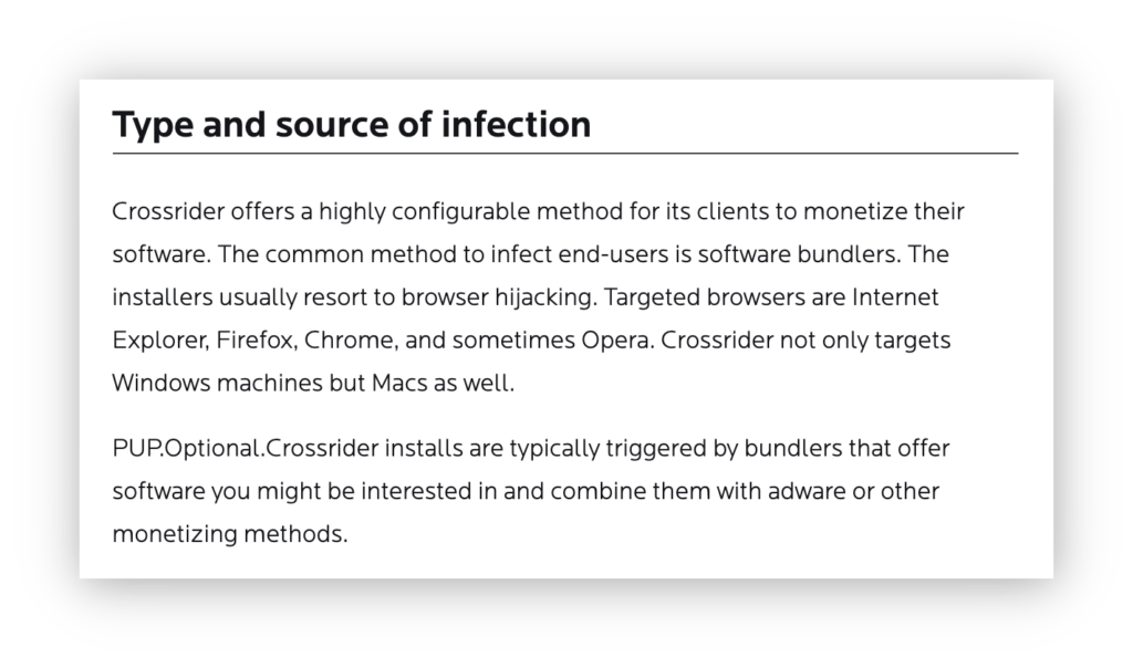 Screenshot taken from Malwarebytes’ investigation into Crossrider