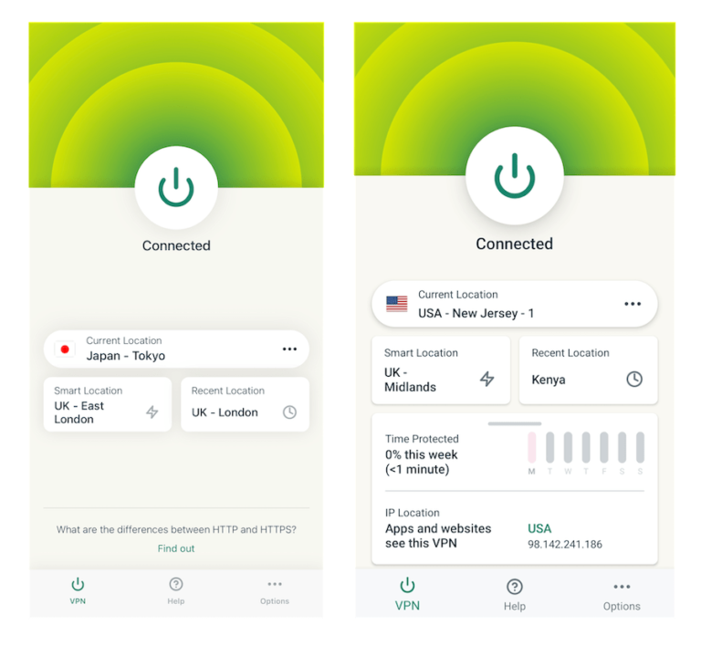 The Android app (right) includes additional information to the iOS app (left).