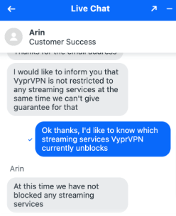VyprVPN’s live chat is sometimes helpful, other times confusing.